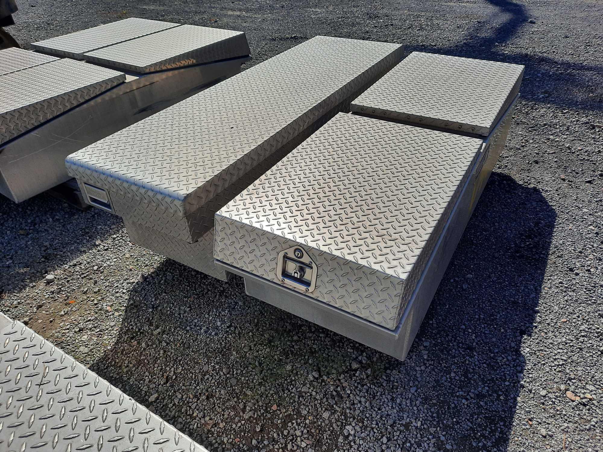 2 Diamond Plate Fullsize Truck Bed Tool Boxes