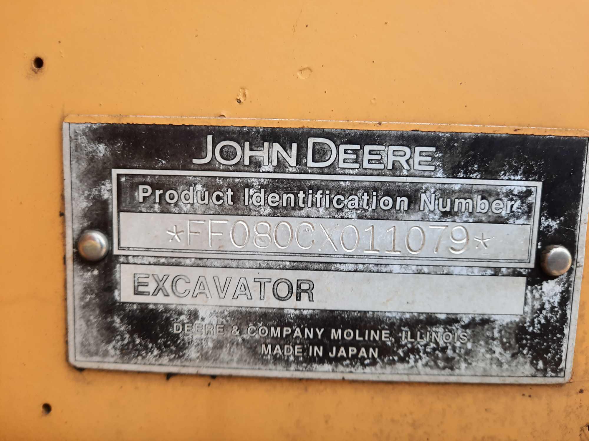 2003 John Deere 80C Excavator W/ Railroad Gear , (CSX UNIT#200302)