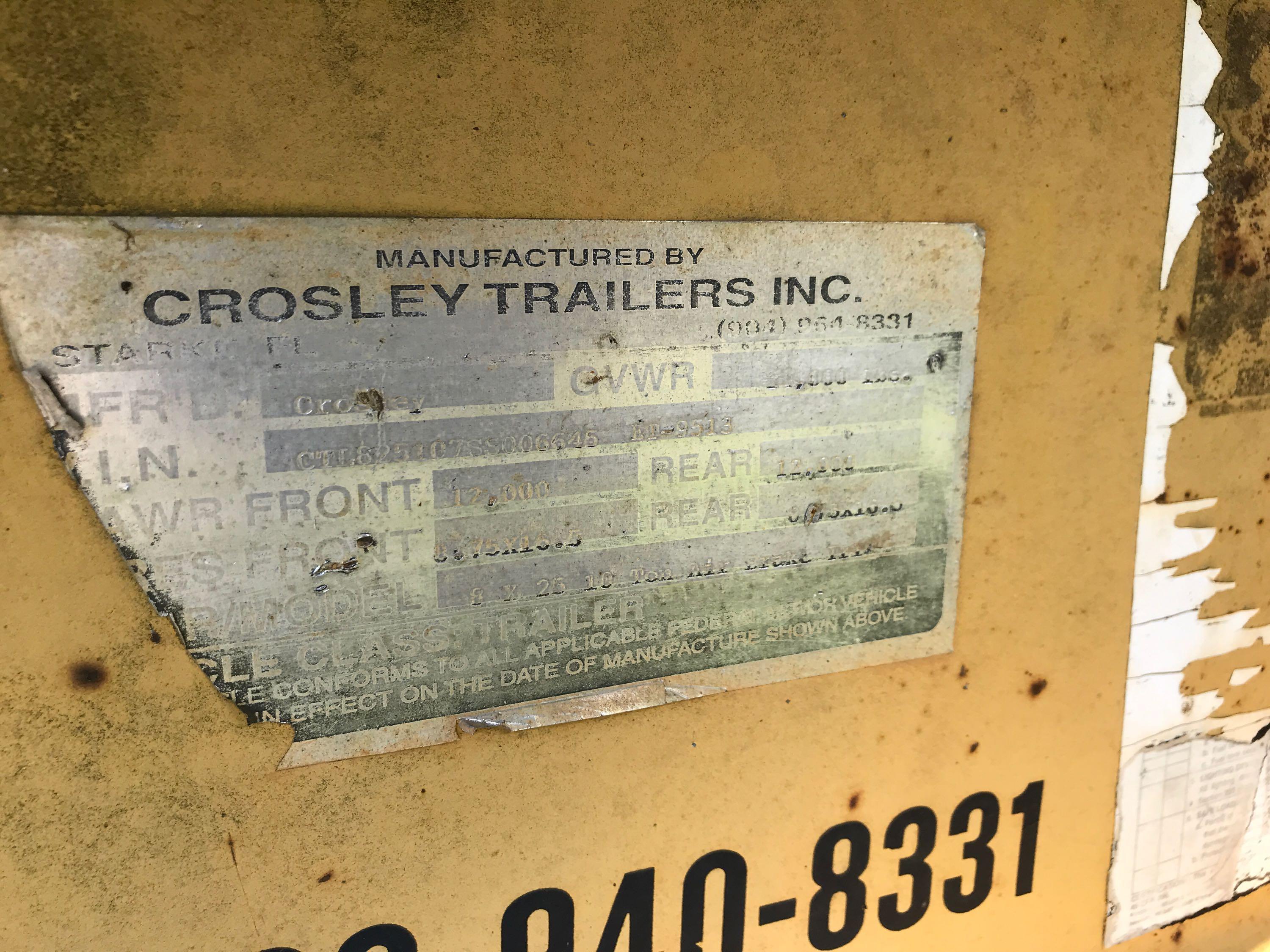 1995 Crosley 10 Ton T/A Equipment Trailer (CSX Unit# ET-9513)