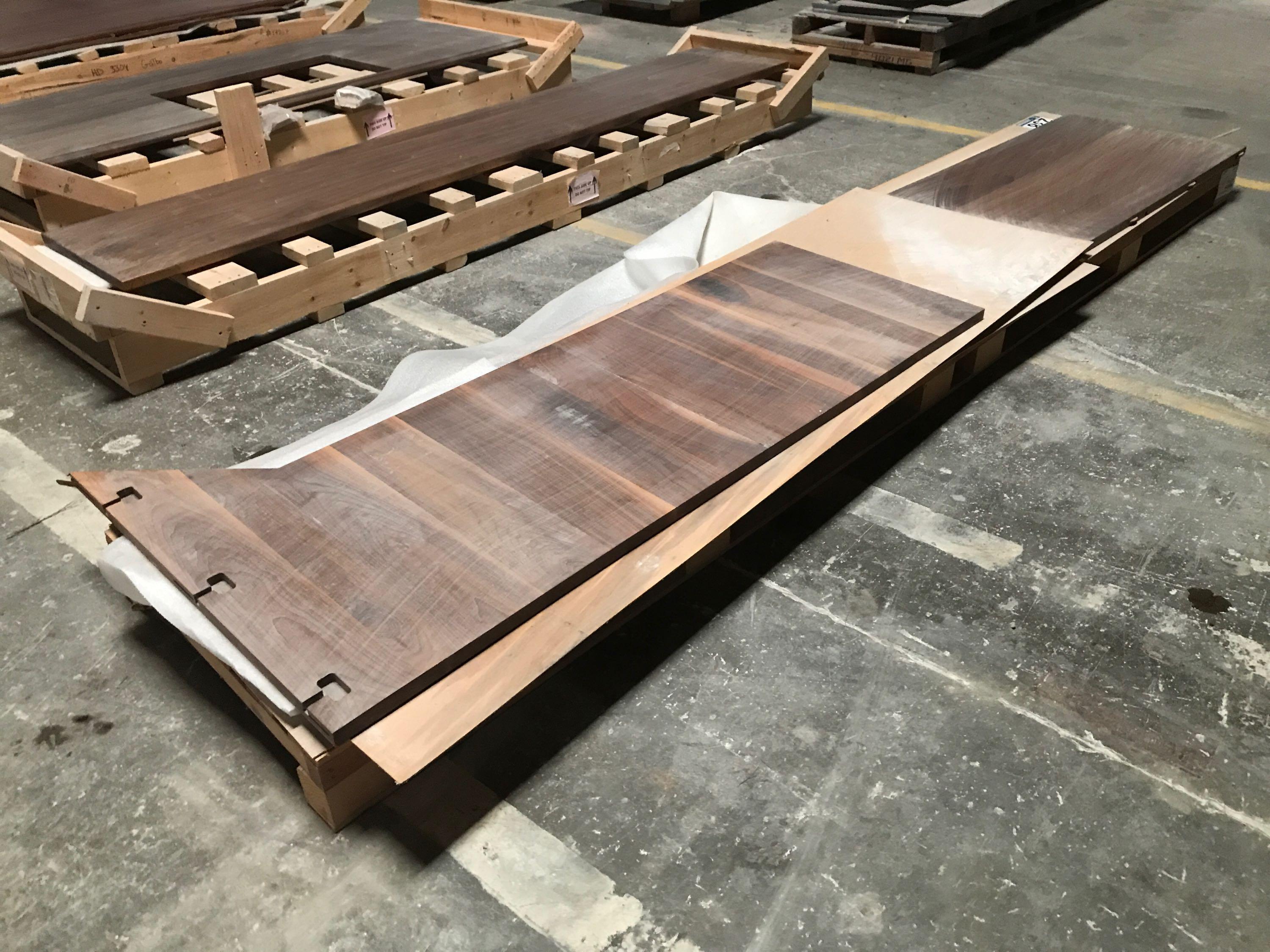 CUSTOM SOLID WOOD L-SHAPED COUNTERTOP