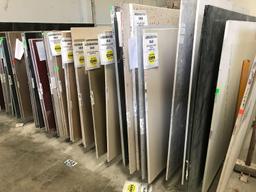 ASSORTED QUARTZ SLABS & SLAB RACK