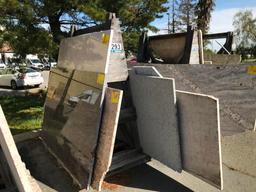 GRANITE REMNANTS & WOODEN A-FRAME