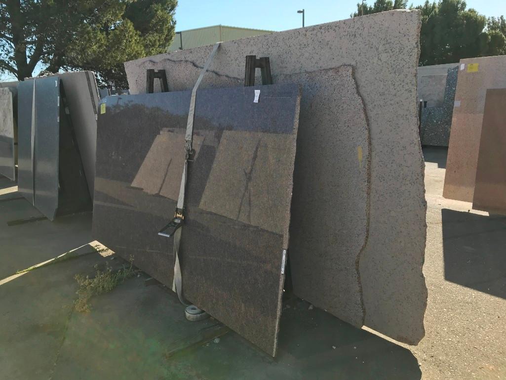 GRANITE SLABS, REMNANTS & METAL A-FRAME