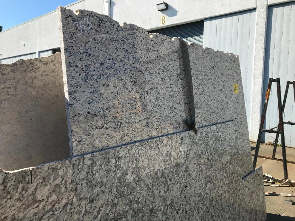 GRANITE SLABS, REMNANTS & METAL A-FRAME