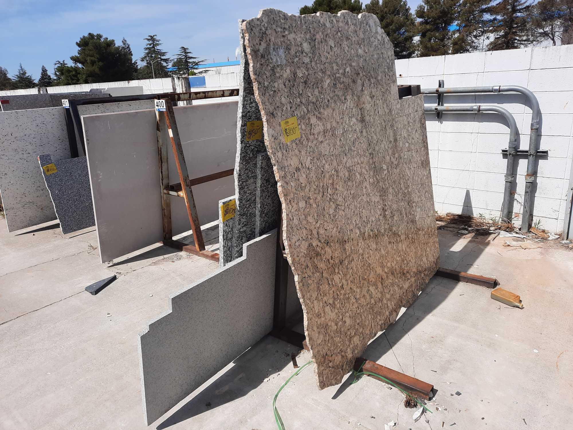 GRANITE REMNANTS & METAL A-FRAME