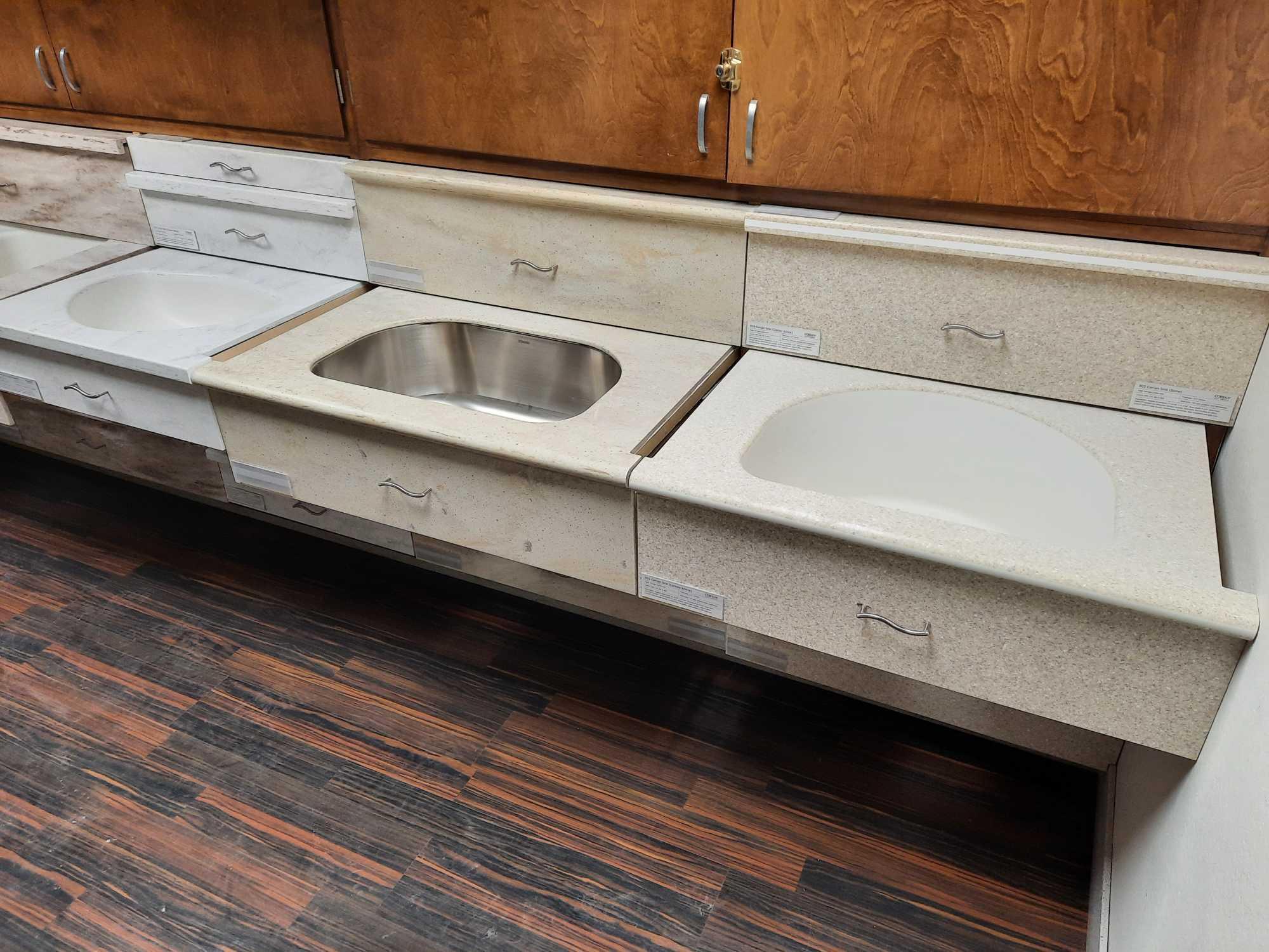 CORIAN SOLID SURFACE SINK DISPLAY UNIT & CABINETS