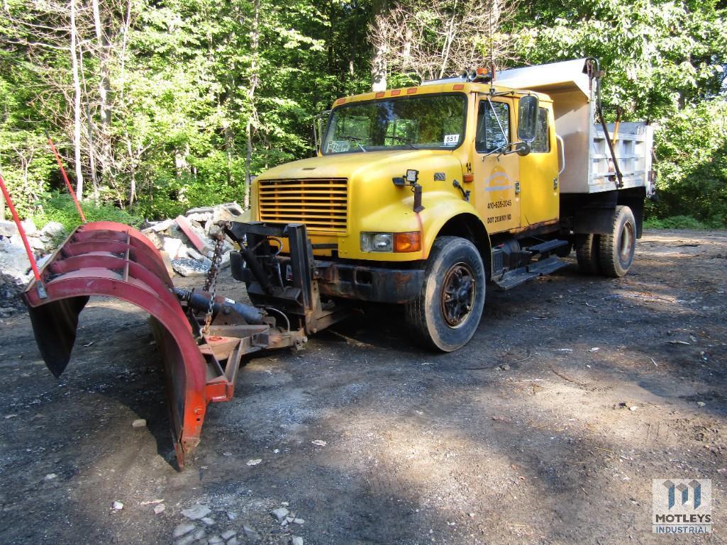 1996 International 4700 Crew Cab Single Axle Dump Truck