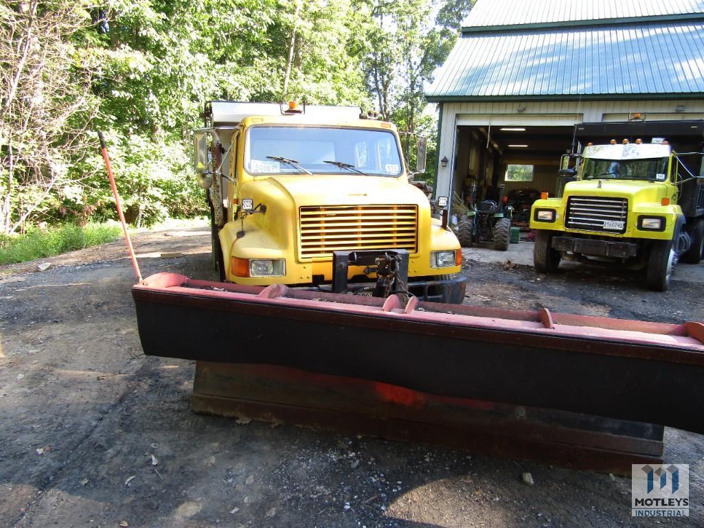 1996 International 4700 Crew Cab Single Axle Dump Truck