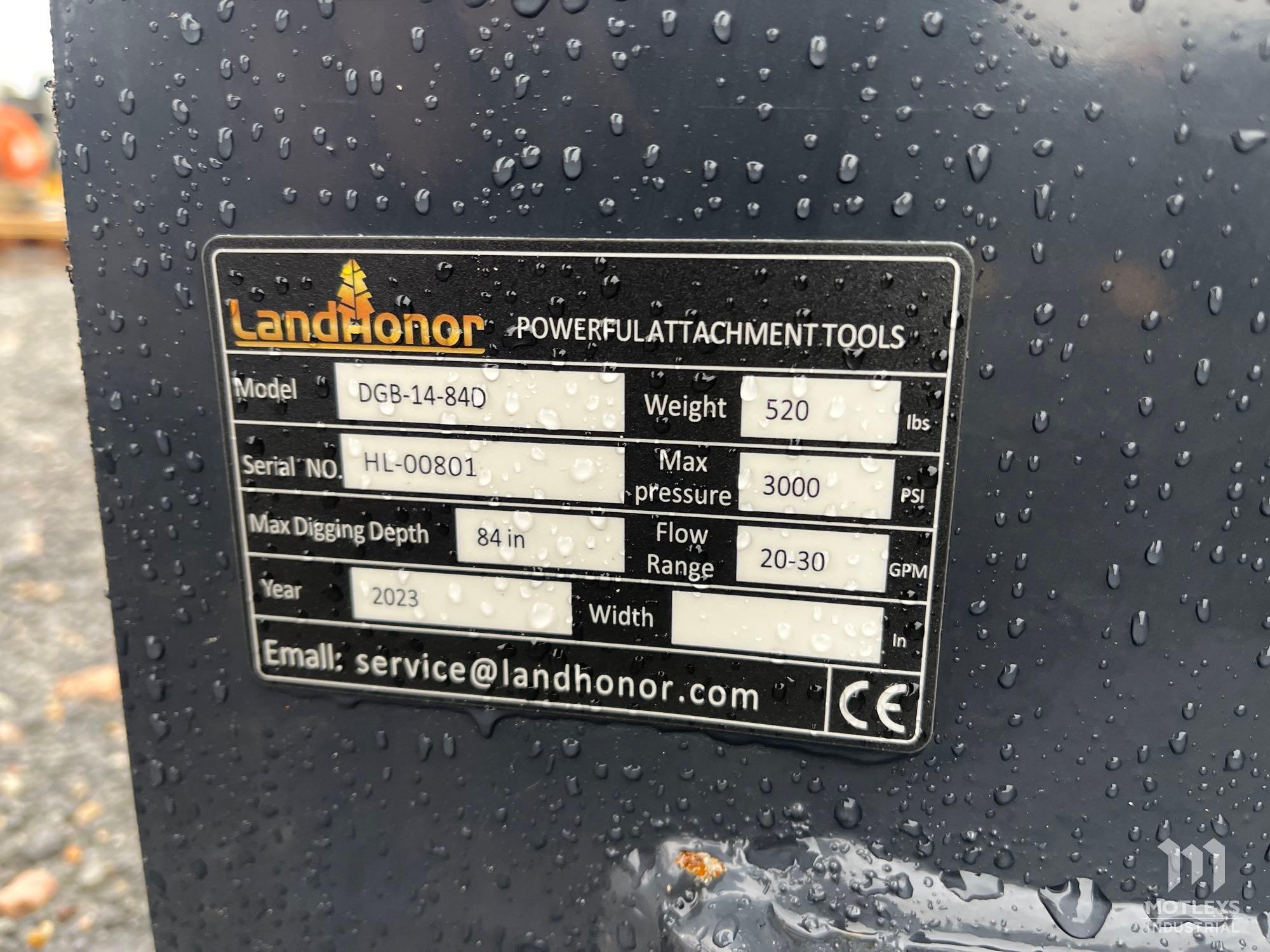 2023 LandHonor DGB-14-84D Skid Steer Digger Backhoe