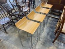 (4) Wood and Metal Stools