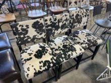 (3) Cowhide Pattern Stools