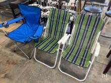 (2) Beach Chairs and (1) Camping Chair