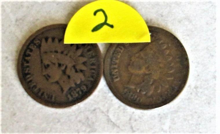 1864, 1879, 1880 Indian Head Cents- All G