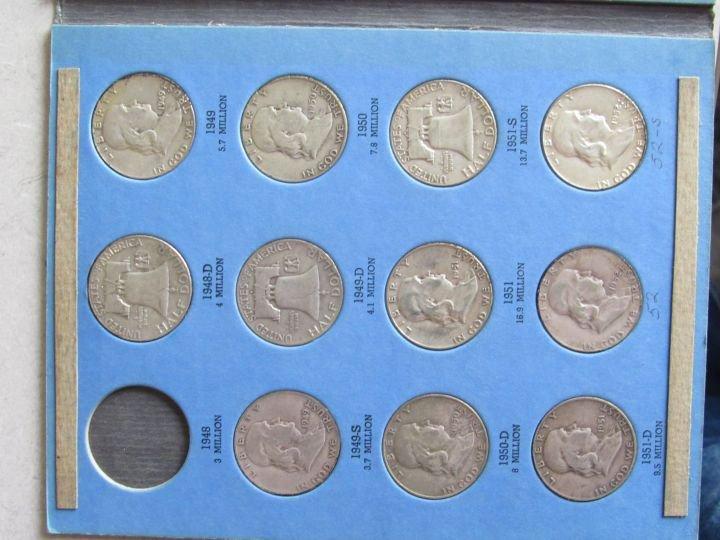 Franklin Half Dollar Book with 28 Franklin Half Dollars