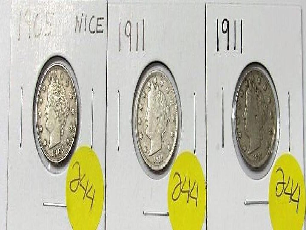 1905, 1911, 1911 Liberty Nickels