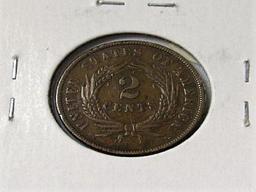 1865 Finet 2 Cent Piece