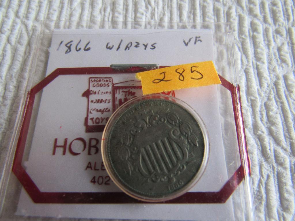1866 Shield Nickel w/R