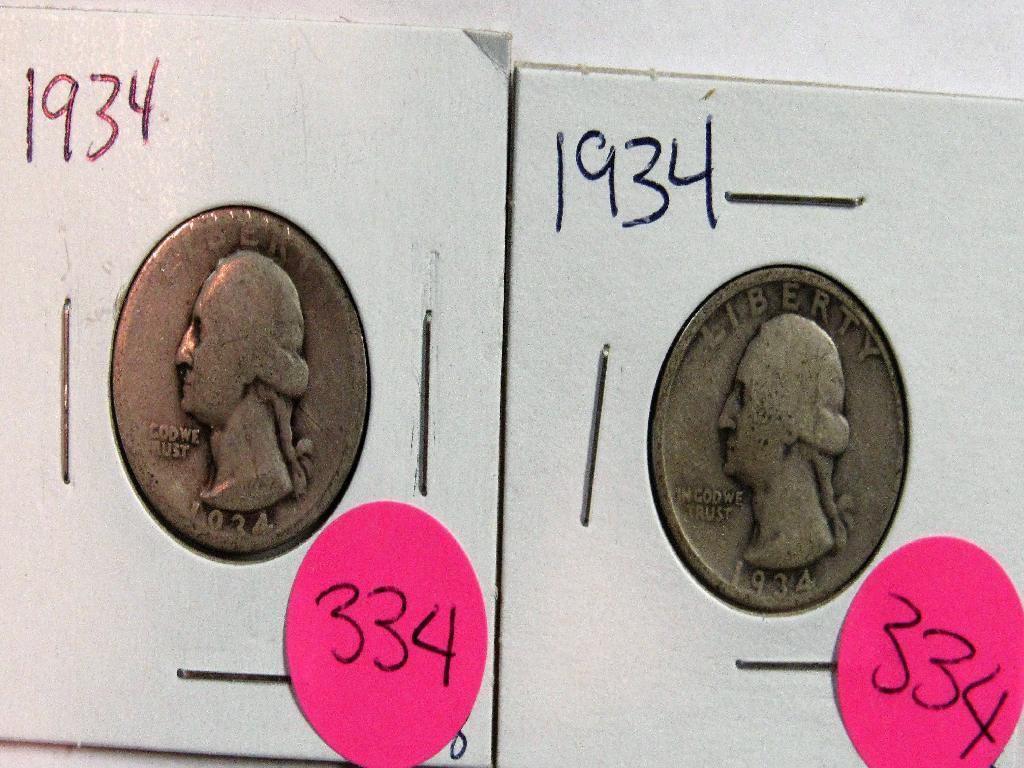 2 1934 Washington Quarters