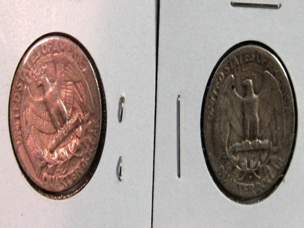 2 1950D Washington Quarters