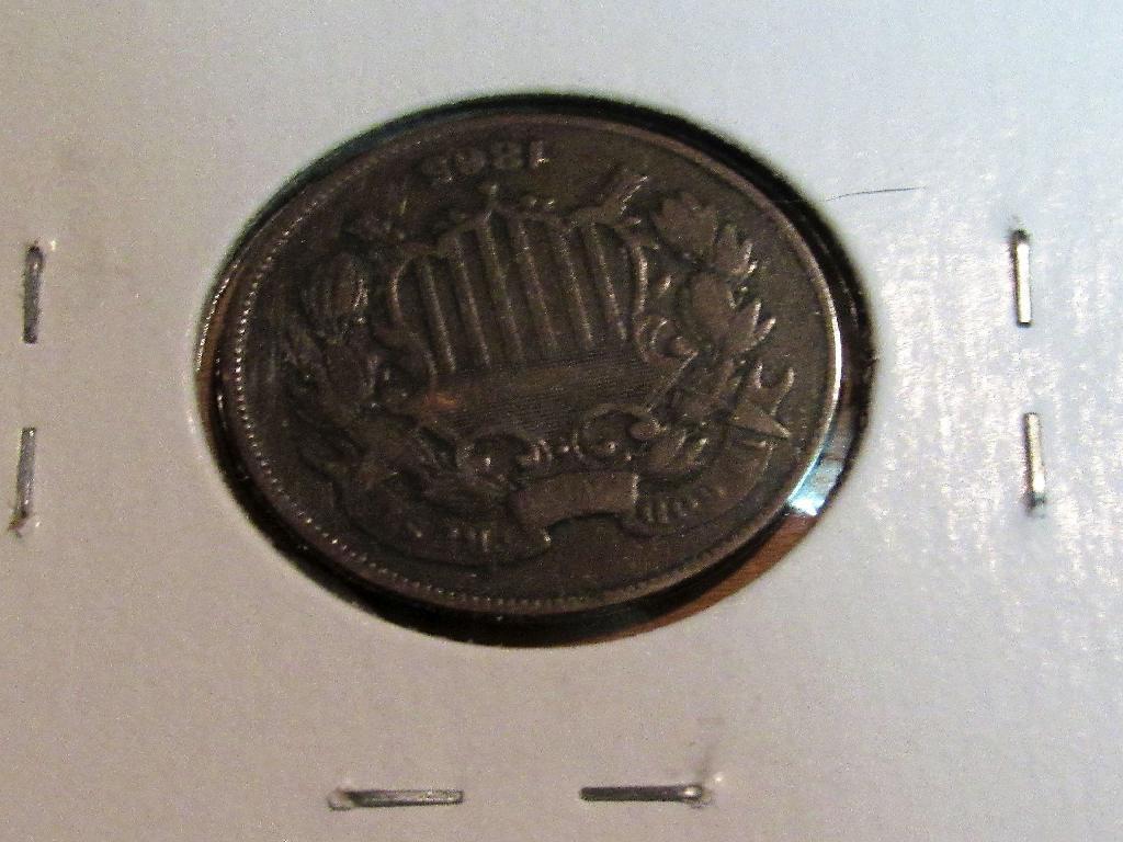 Letter T Missing on 2 Cent Piece 1865