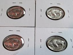 1935, 1936, 1937-D, 1937-S XF-XF+ Buffalo Nickels