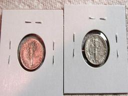 1923, 1931 Mercury Dimes