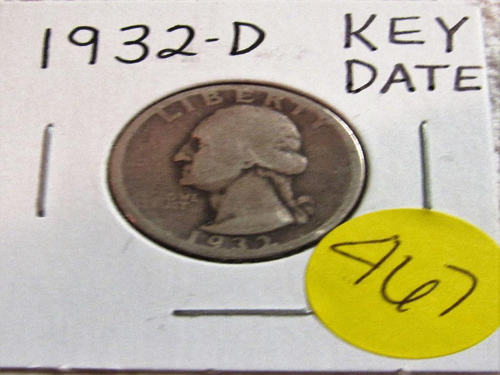 1932-D Key Date Washington Quarter