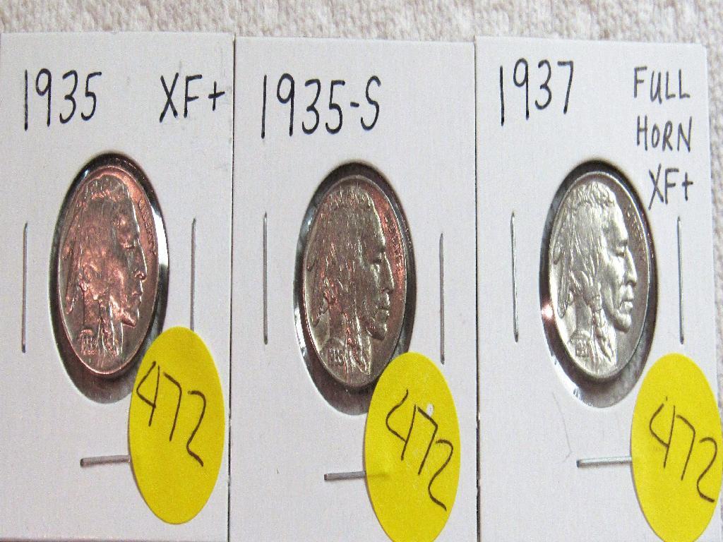 1935, 1935-S 1937 Buffalo Dimes