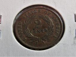 1864 VF/XF 2 Cent Piece