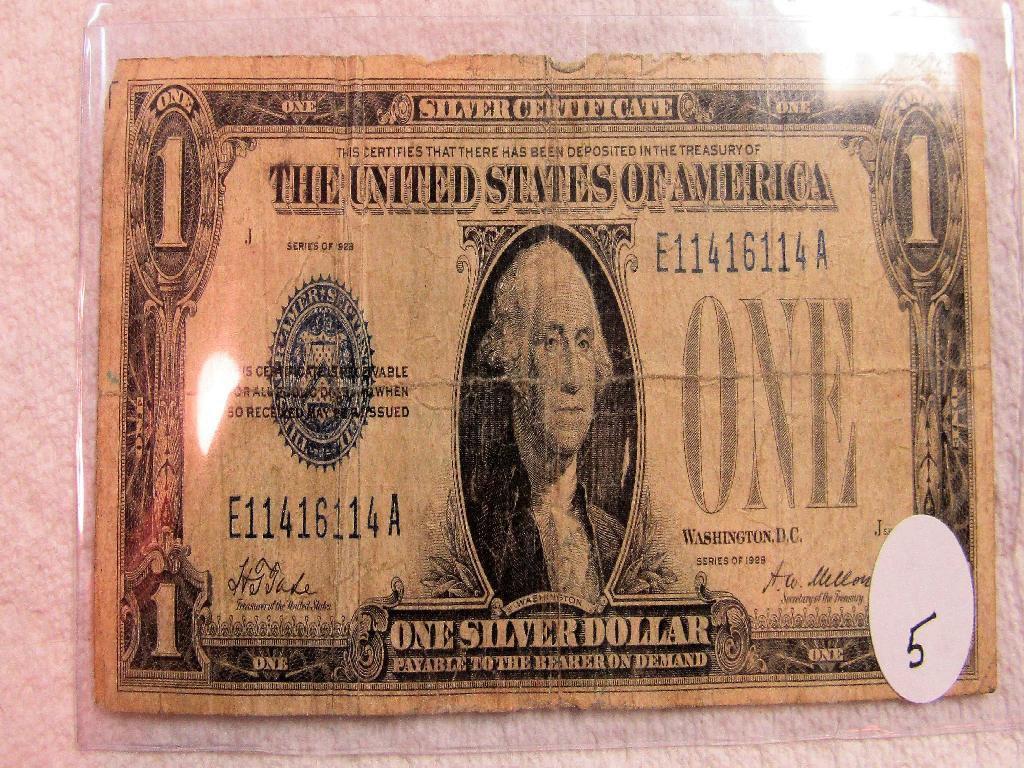 1928 Funny Back $1 Note