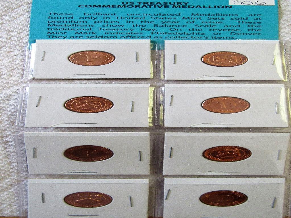 8 Uncirculated Mint Set Medallions