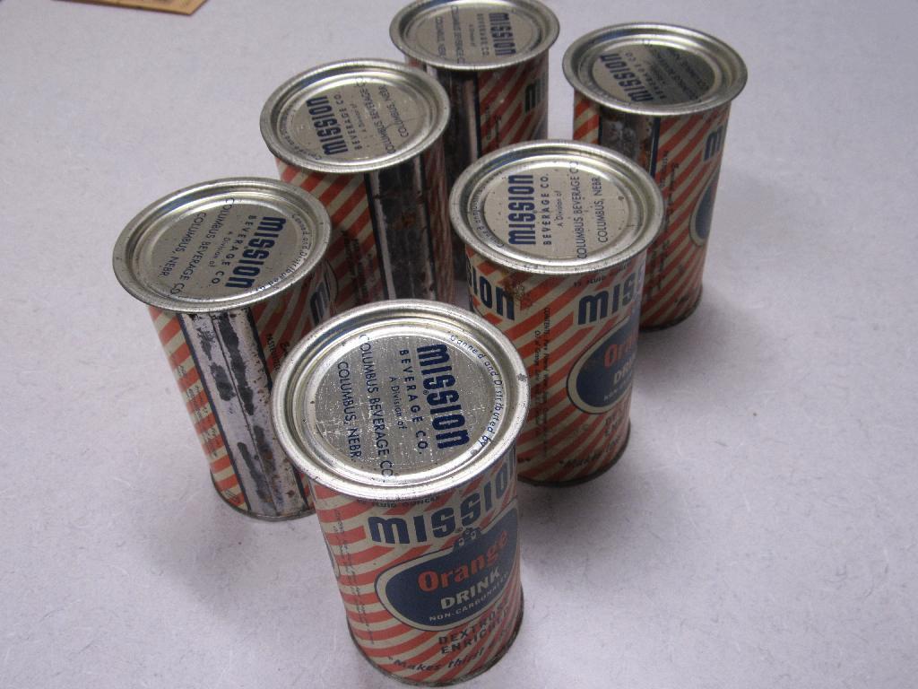 6 Pak of Mission Beverage Cans and lids