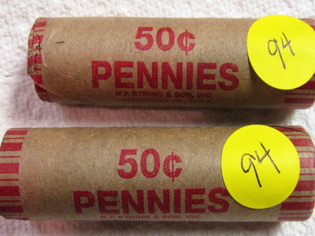 2 Rolls Indian Head Cents