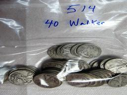 40 Walking Liberty Halves