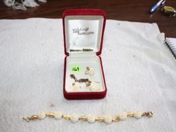 Vintage 12K GF Necklace, Bracelet, Earrings - Roses, Hand Carved