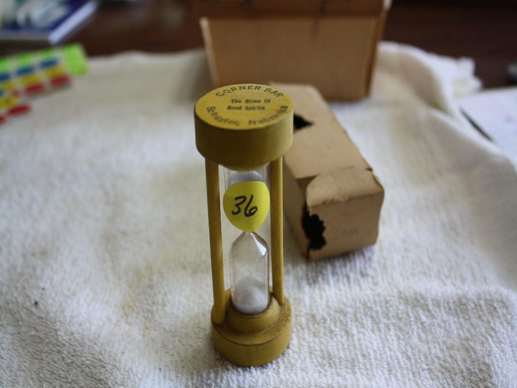 Antique Advertising Corner Bar Sand Timer