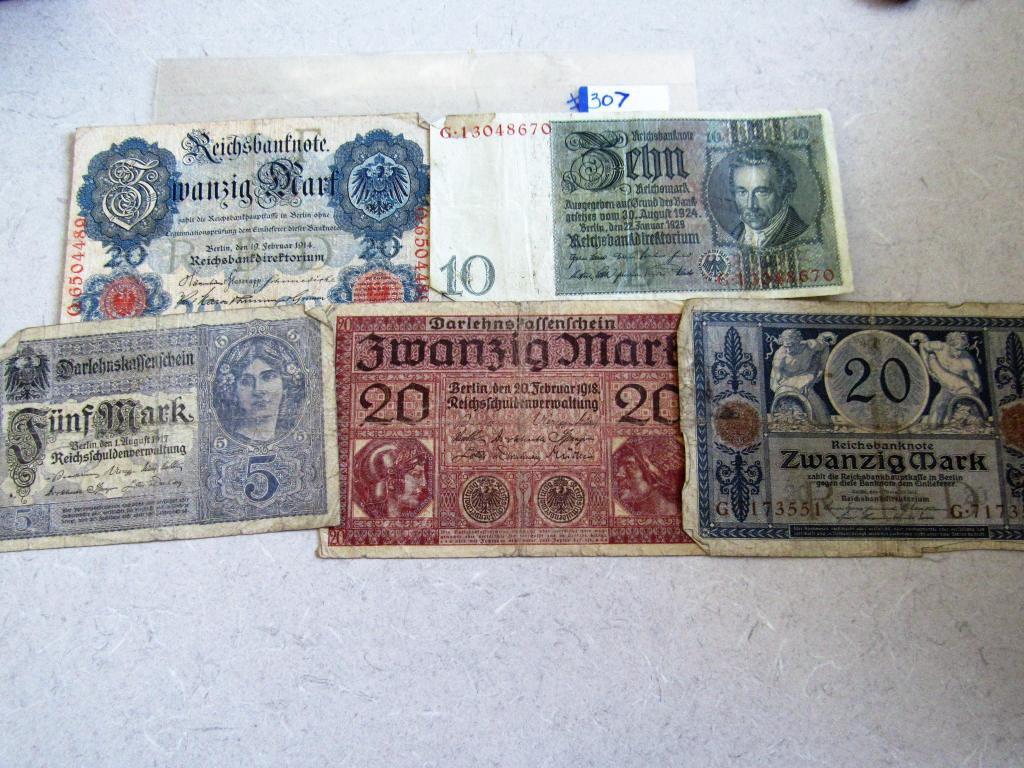 German Notes Dating back to 1914