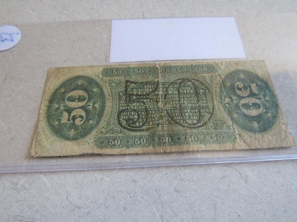 FIFTY CENT FRACTIONAL NOTE DATED 1863