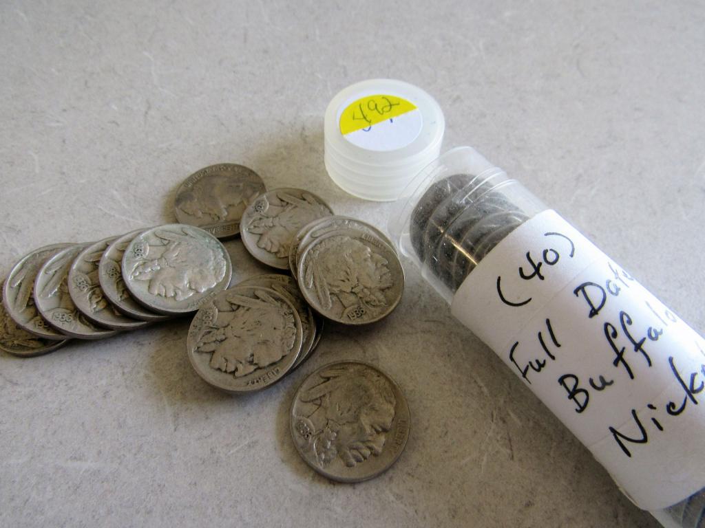 Roll of 40 Full Date Buffalo Nickels