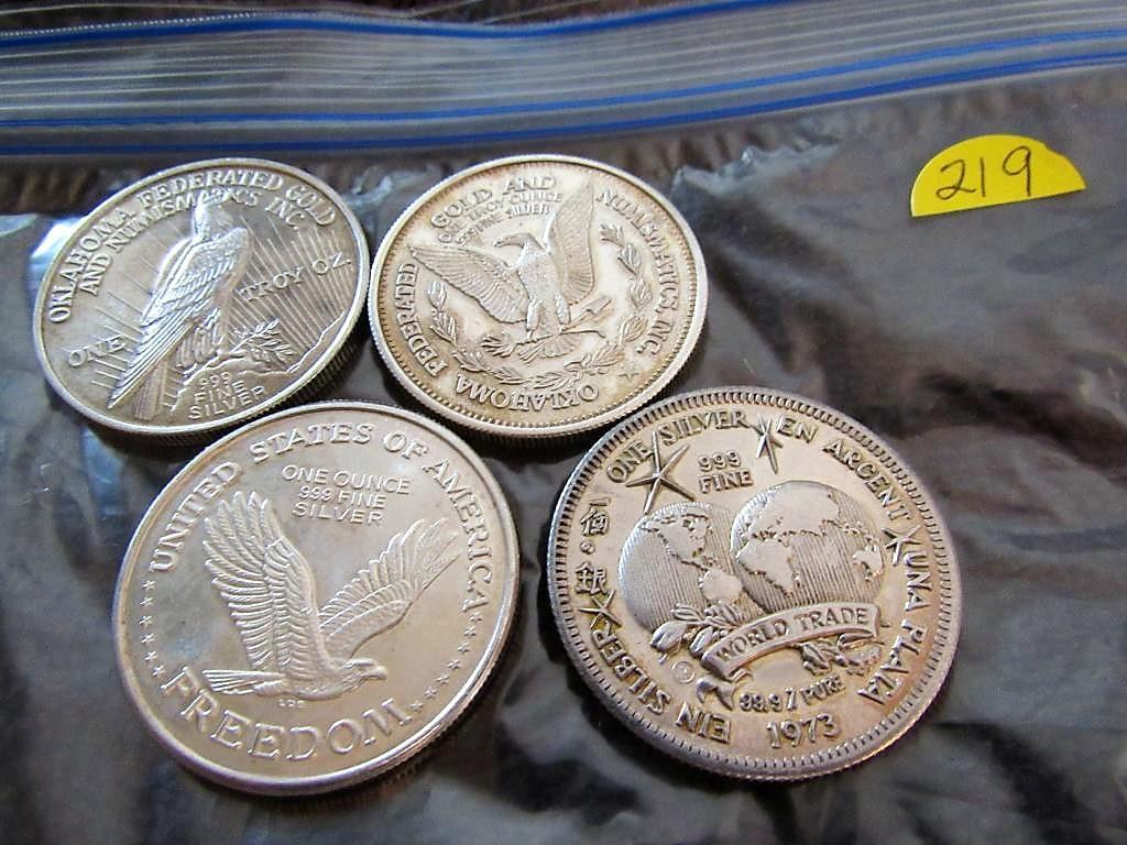 4 1 Oz. Silver Rounds