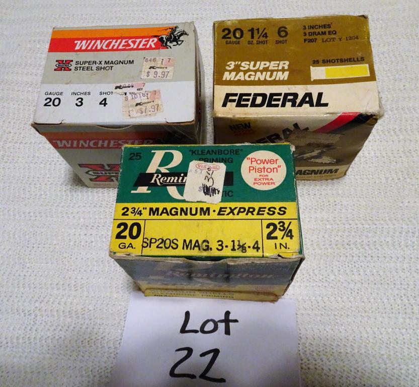 Federal & Remington 20 ga 2 3/4" & Winchester 3" All Full Boxes