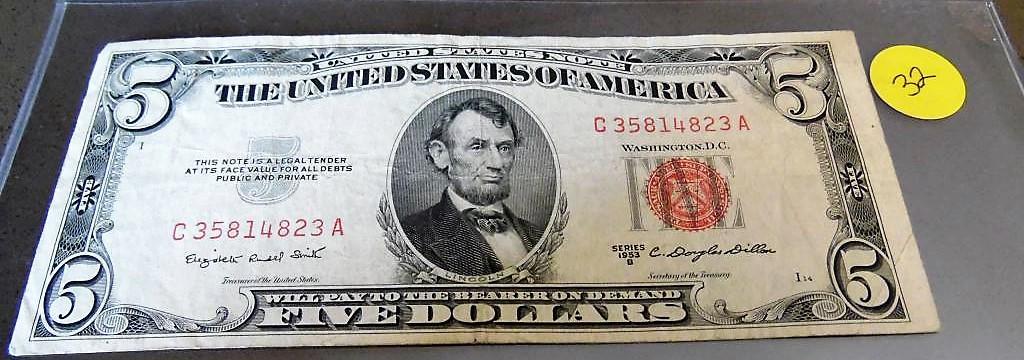 Five dollar 1953B note