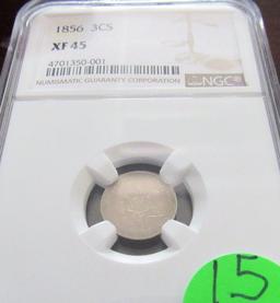 1856 Silver 3 Cent Piece