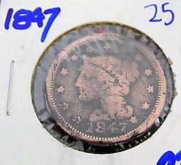 1847 Braided Hair Large cent