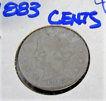 1883 v nickel with cents