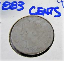 1883 v nickel with cents