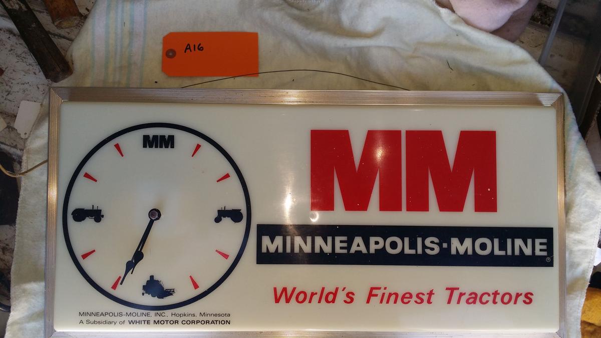 Minneapolis Moline Adv. Sign Clock