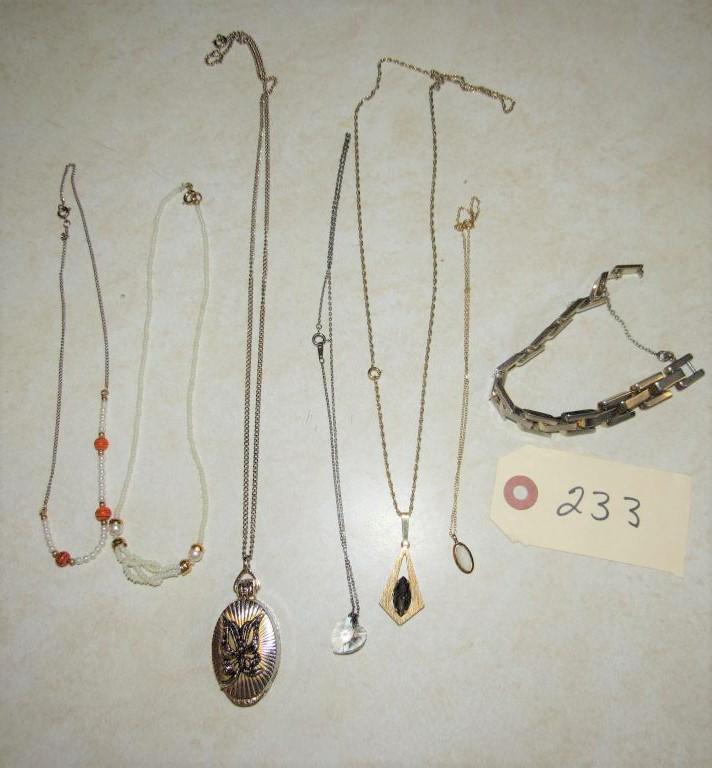 6 necklaces and a bracelet