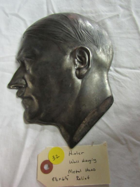 Hitler Wall Hanging Metal Head Relief 8 1/2" x 6 1/4"