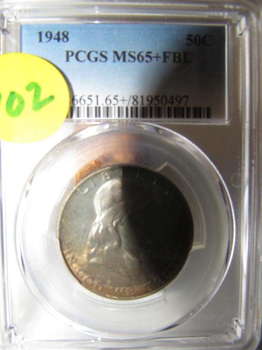 1948 WALKING LIBERTY HALF PCGS MS65PLUSFBL